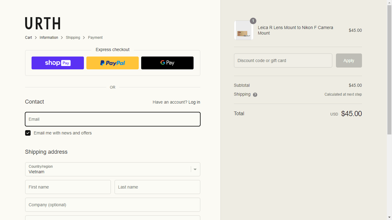 How to apply Urth coupon code